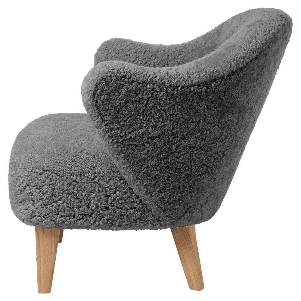 Ingeborg Lounge Chair - Anthracite Sheepskin, Natural Oak - Image 3