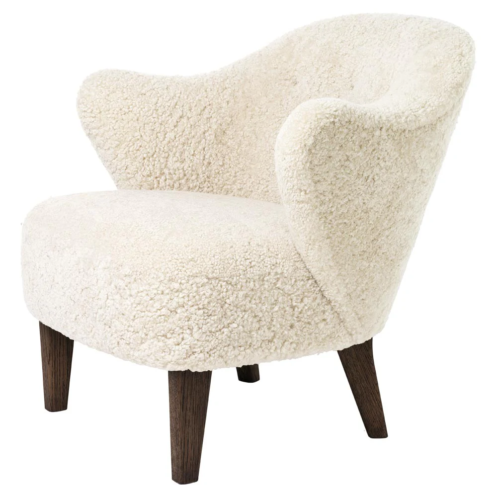 Ingeborg Lounge Chair - Off White Sheepskin, Dark Stained Oak