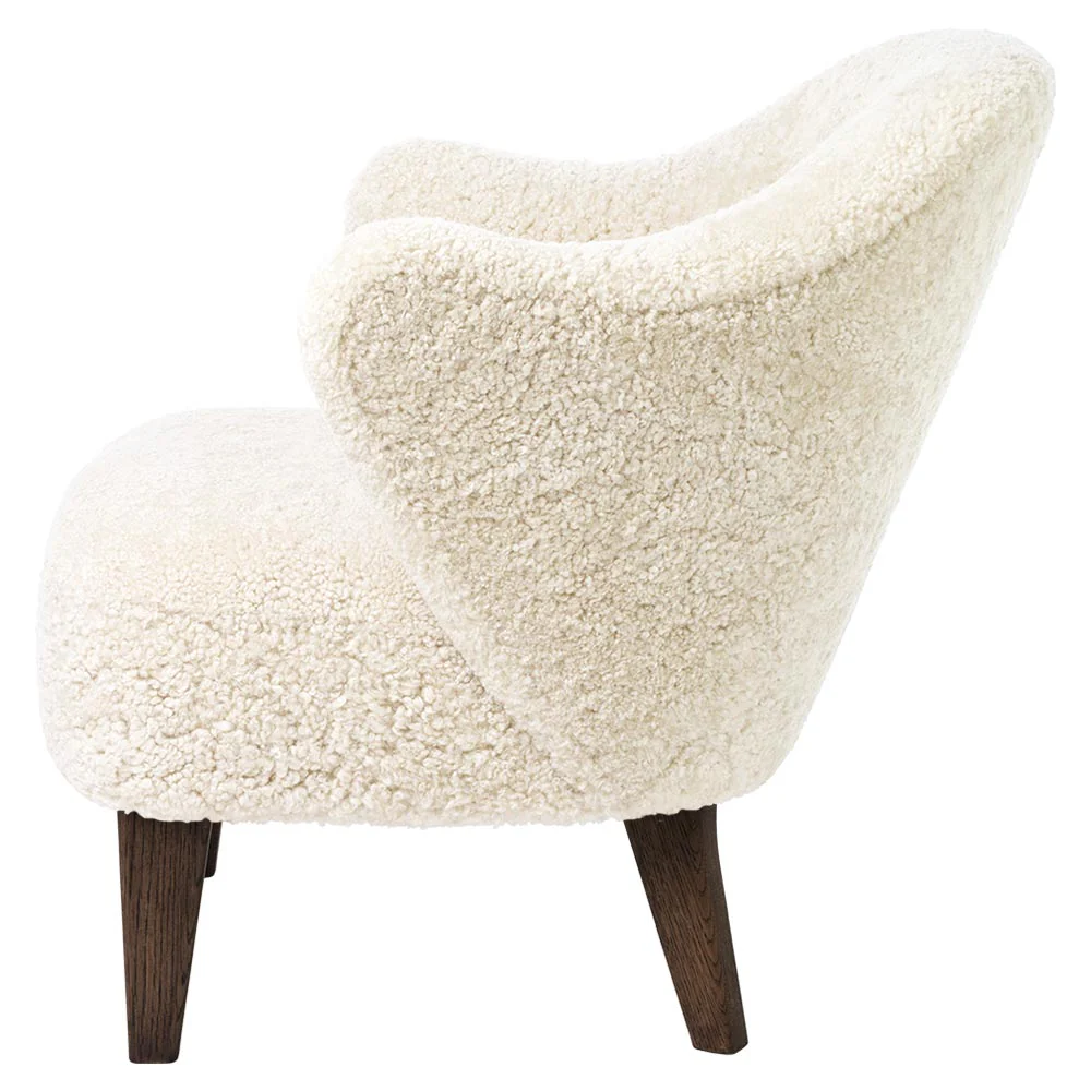 Ingeborg Lounge Chair - Off White Sheepskin, Dark Stained Oak - Image 3
