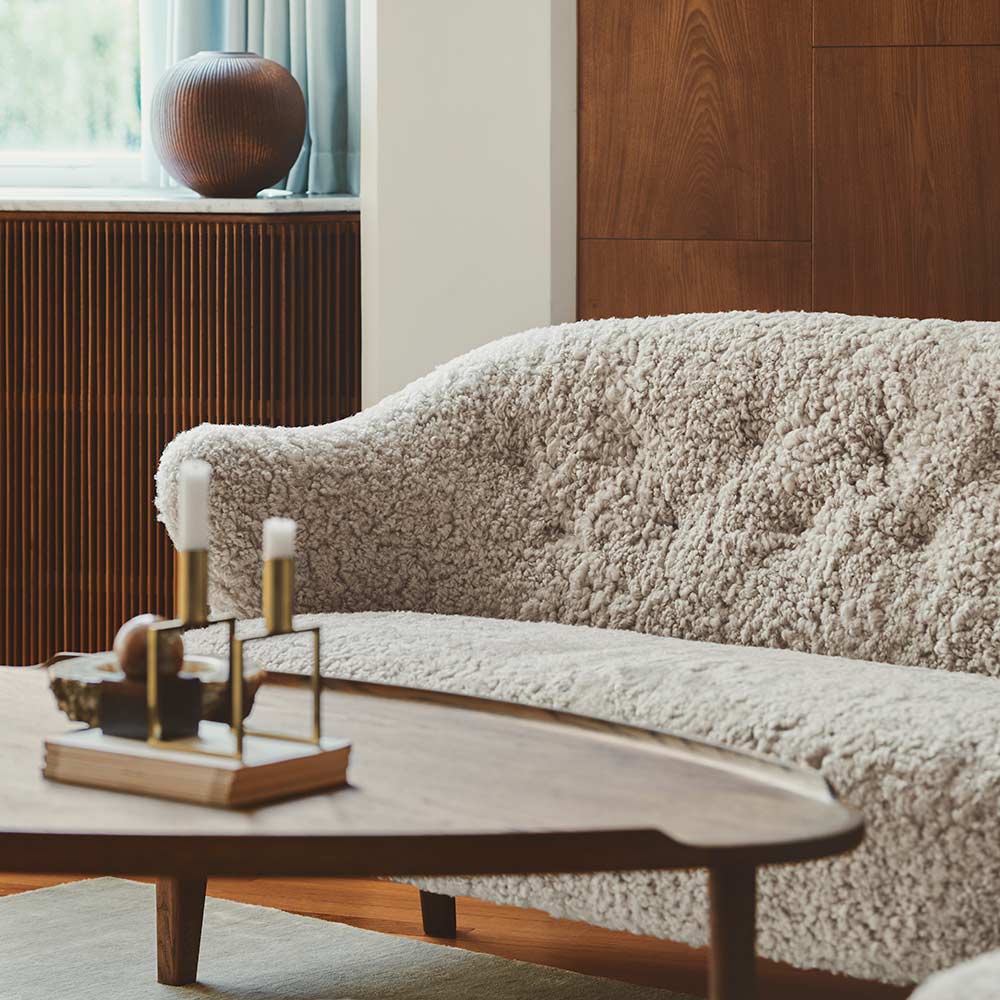 Ingeborg Sofa - Green Tea Sheepskin, Natural Oak - Image 5