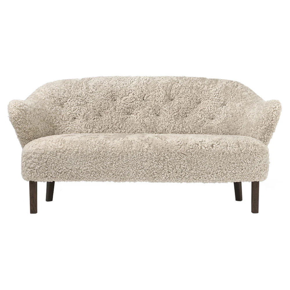 Ingeborg Sofa - Moonlight Sheepskin, Dark Stained Oak