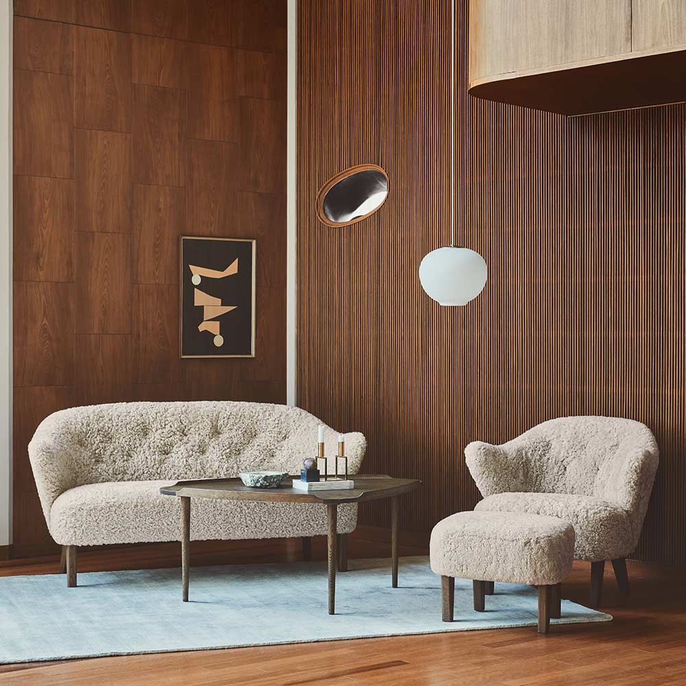 Ingeborg Sofa - Sahara Sheepskin, Dark Stained Oak - Image 3