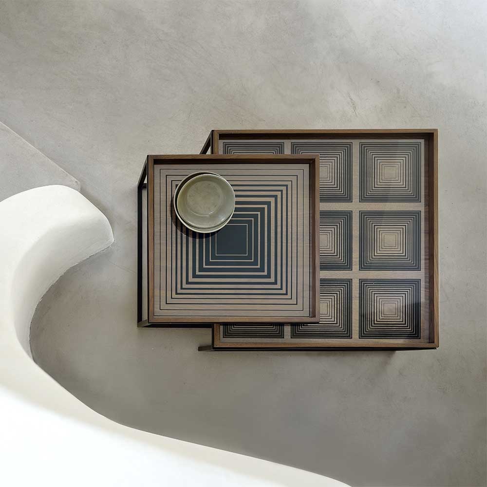Ink Squares Glass Tray - Square, Large - Image 4