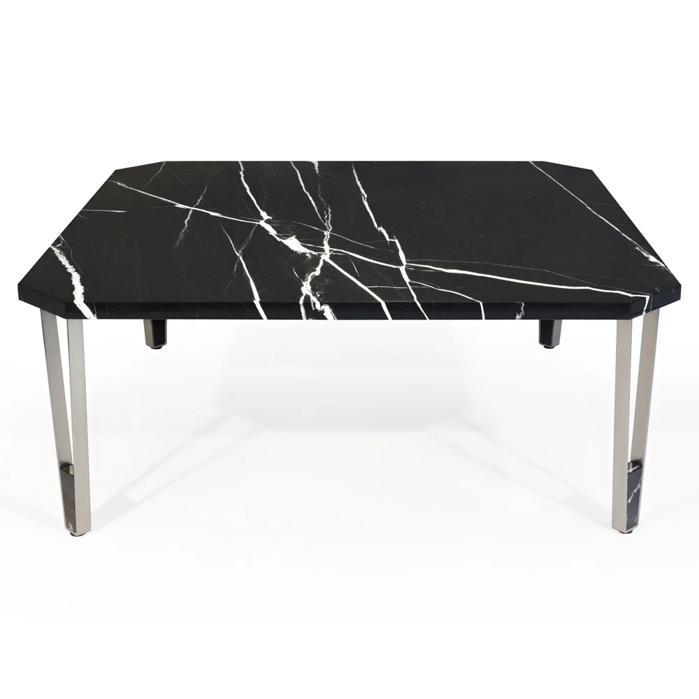 Ionic Square Coffee Table - Nero Marquina Marble - Image 2