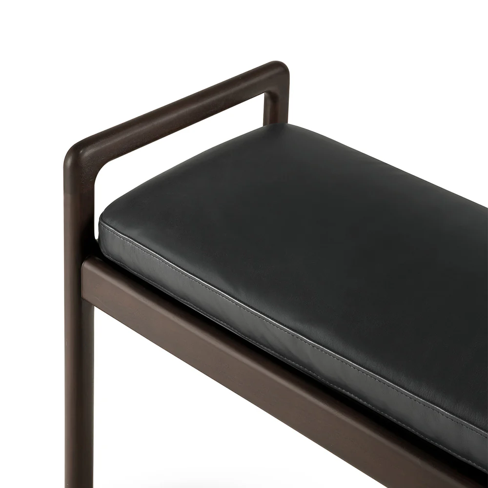 Jack Bench - Black Leather, Dark Brown Mahogany - Image 4