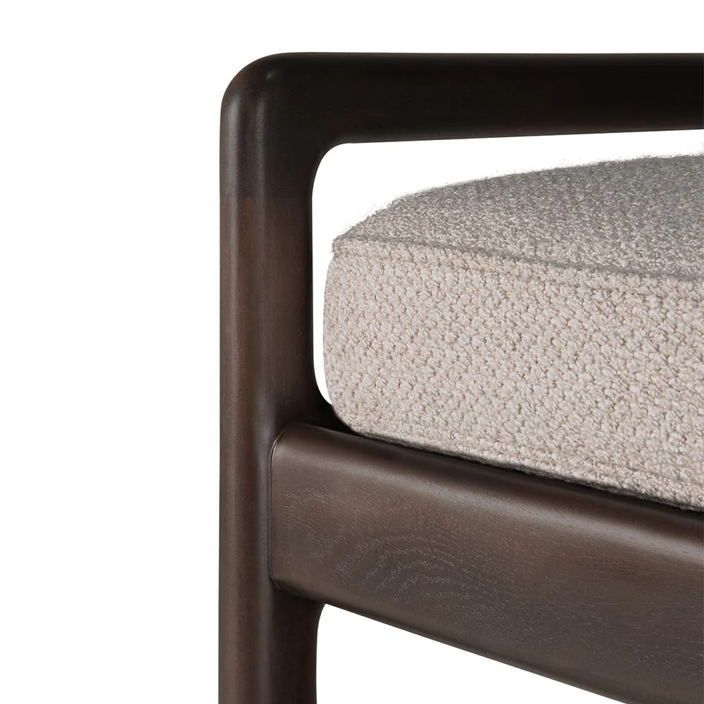Jack Bench - Ivory fabric, Dark Brown Mahogany - Image 4