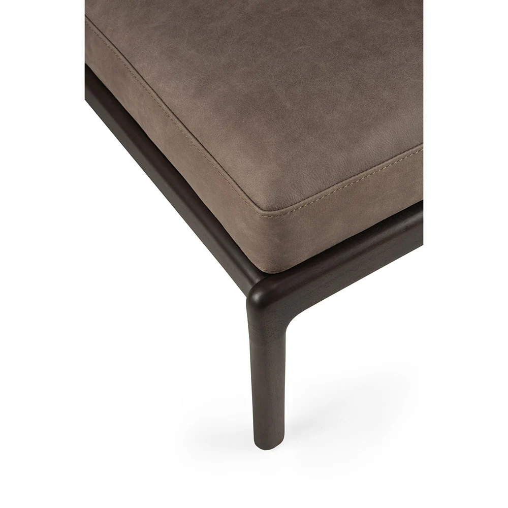 Jack Footstool - Terra Nubuck Leather, Dark Brown Mahogany - Image 3
