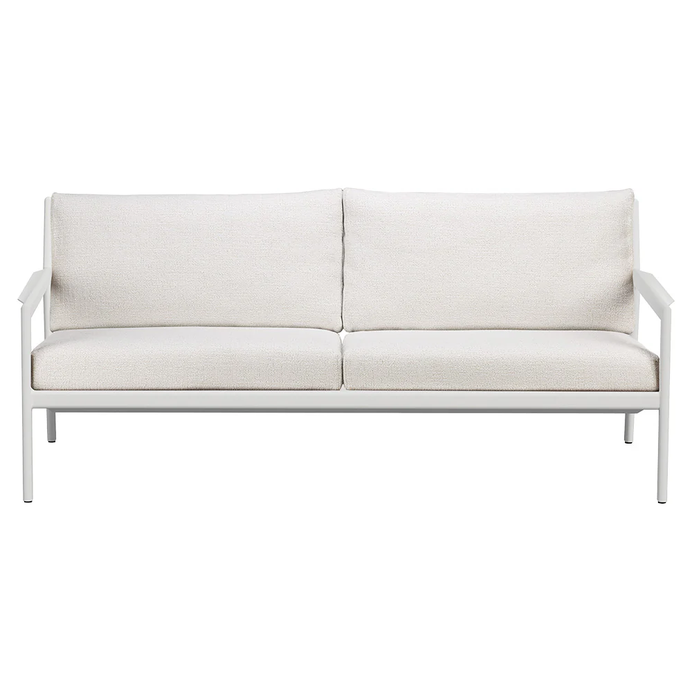Jack Outdoor 2 Seater Sofa - Aluminum, Off White - Image 2