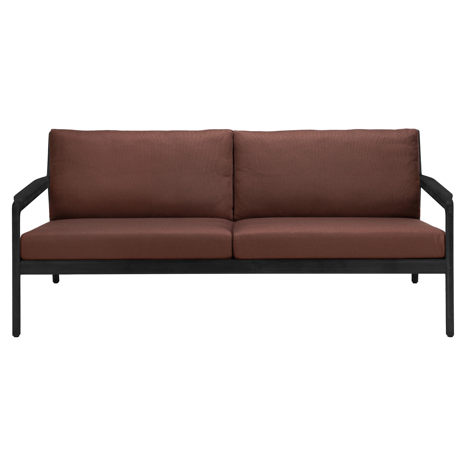 Jack Outdoor 2 Seater Sofa - Black Teak, Burgundy - Image 2