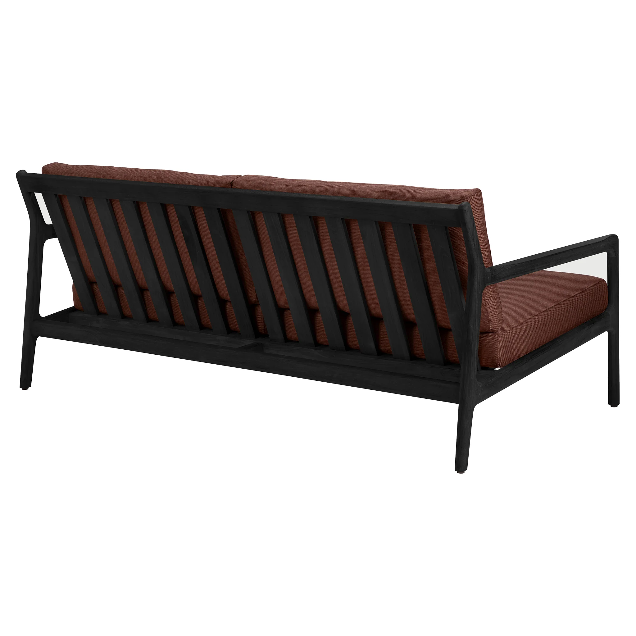 Jack Outdoor 2 Seater Sofa - Black Teak, Burgundy - Image 3
