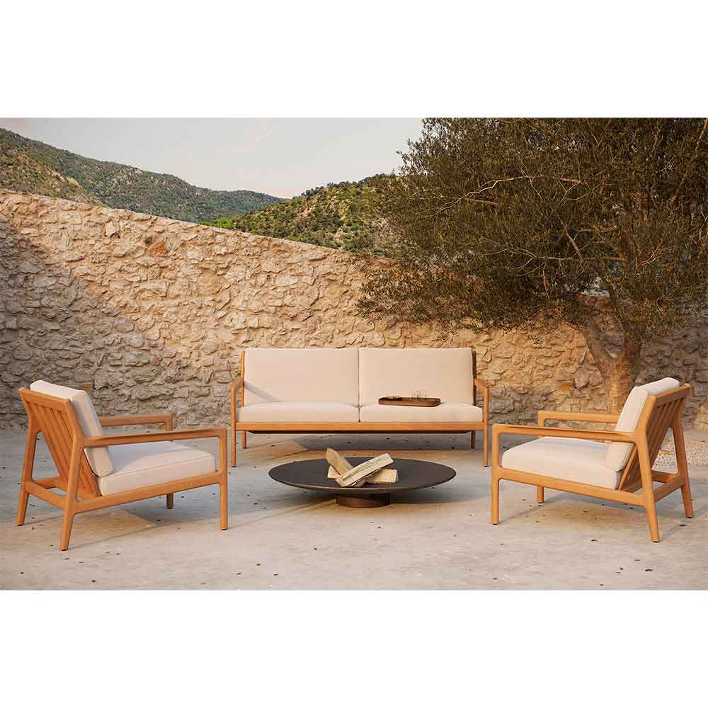 Jack Outdoor 2 Seater Sofa - Teak, Off White - Image 5