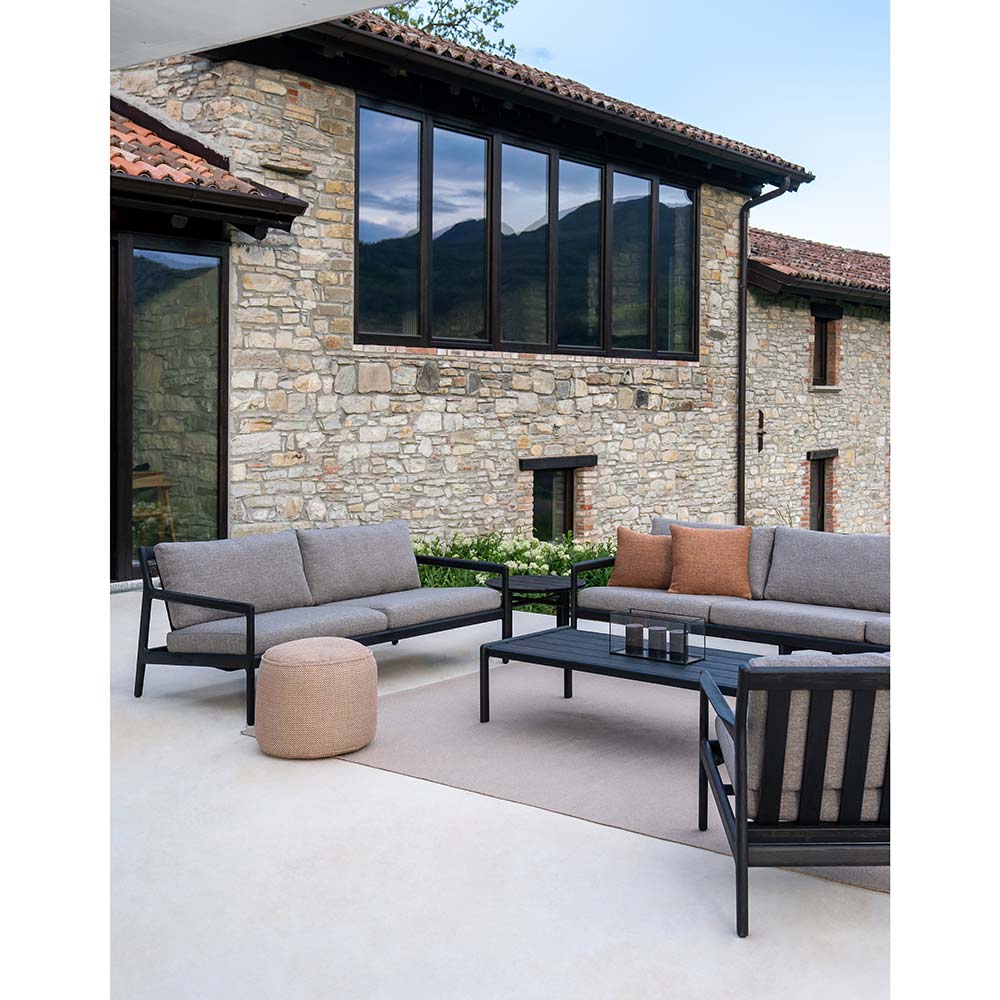 Jack Outdoor 2 Seater Sofa - Black Teak, Mocha - Image 6