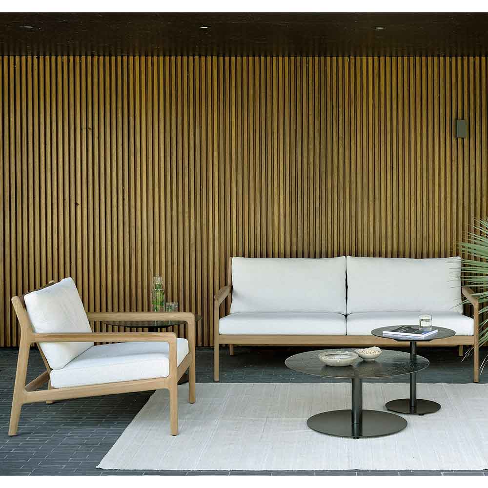 Jack Outdoor 2 Seater Sofa - Teak, Off White - Image 4