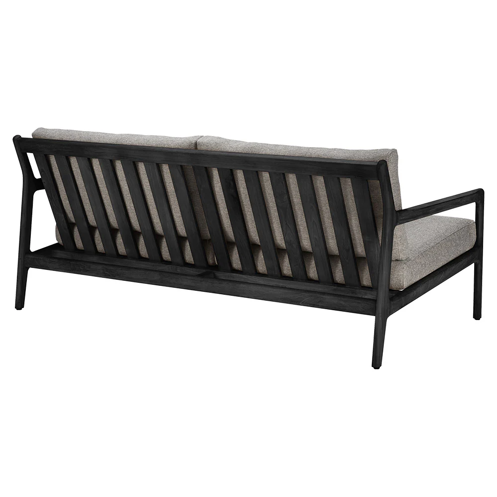 Jack Outdoor 2 Seater Sofa - Black Teak, Mocha - Image 3
