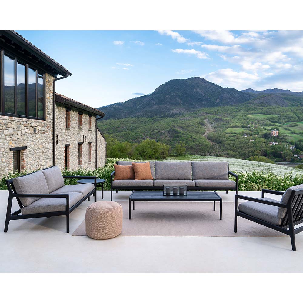 Jack Outdoor 2 Seater Sofa - Black Teak, Mocha - Image 5