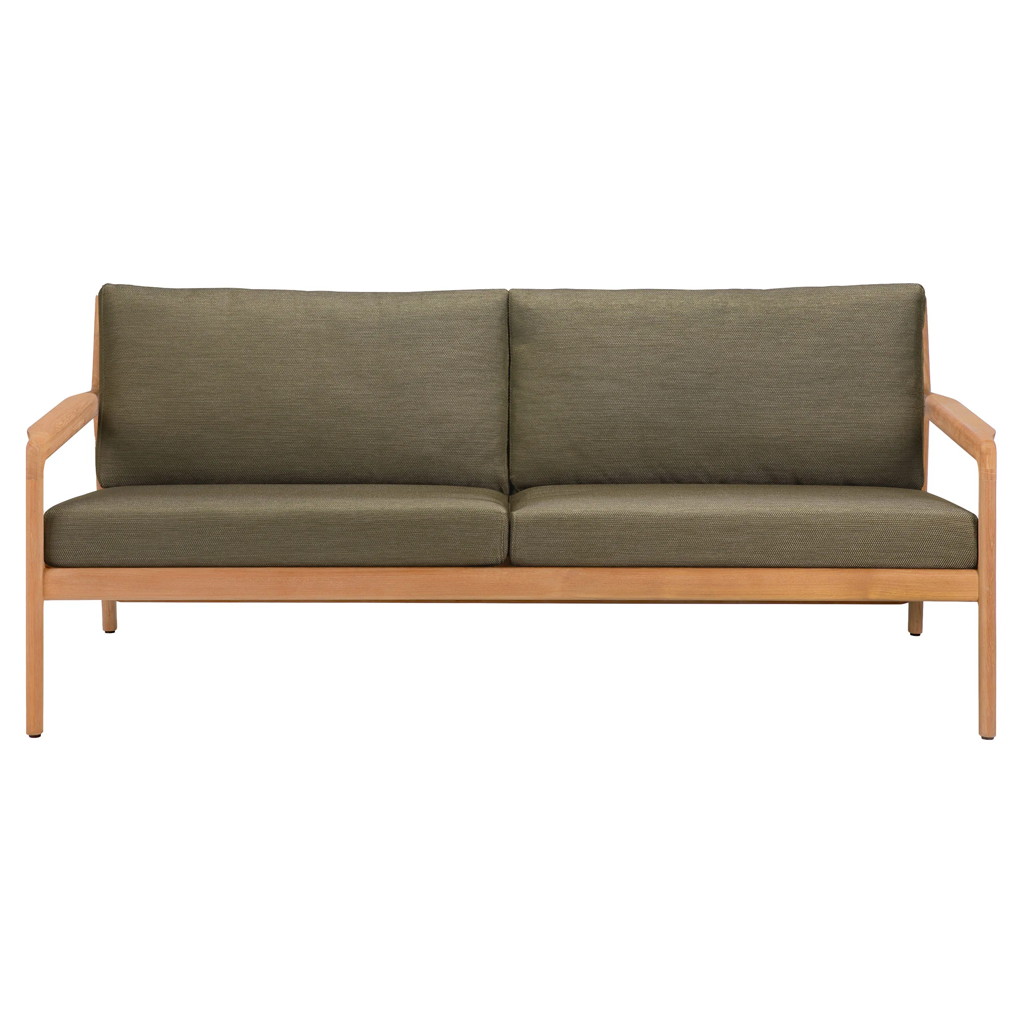 Jack Outdoor 2 Seater Sofa - Teak, Green - Image 2