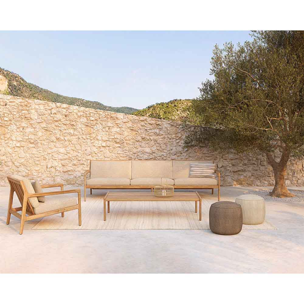 Jack Outdoor 3 Seater Sofa - Teak, Natural - Image 4