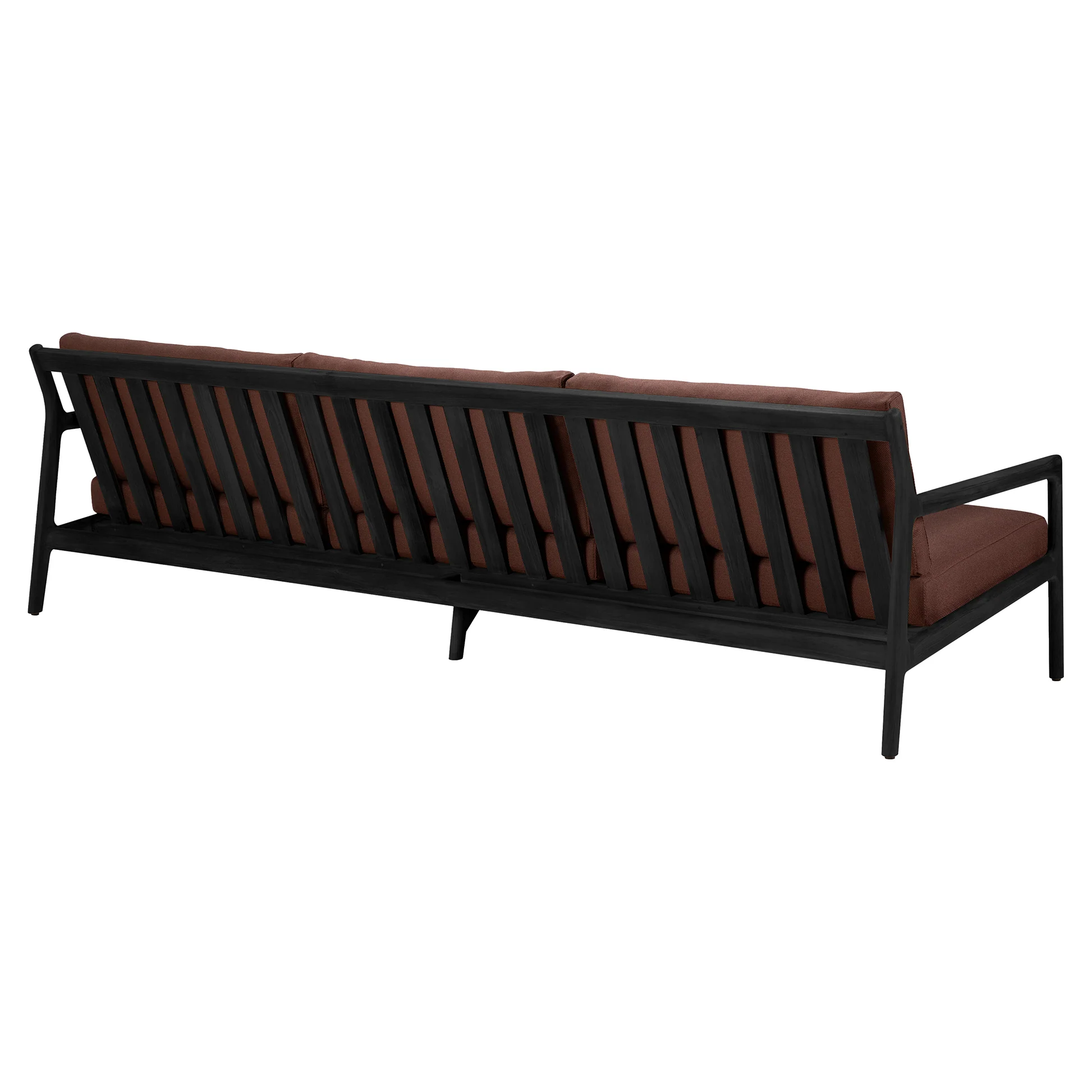 Jack Outdoor 3 Seater Sofa - Black Teak, Burgundy - Image 3