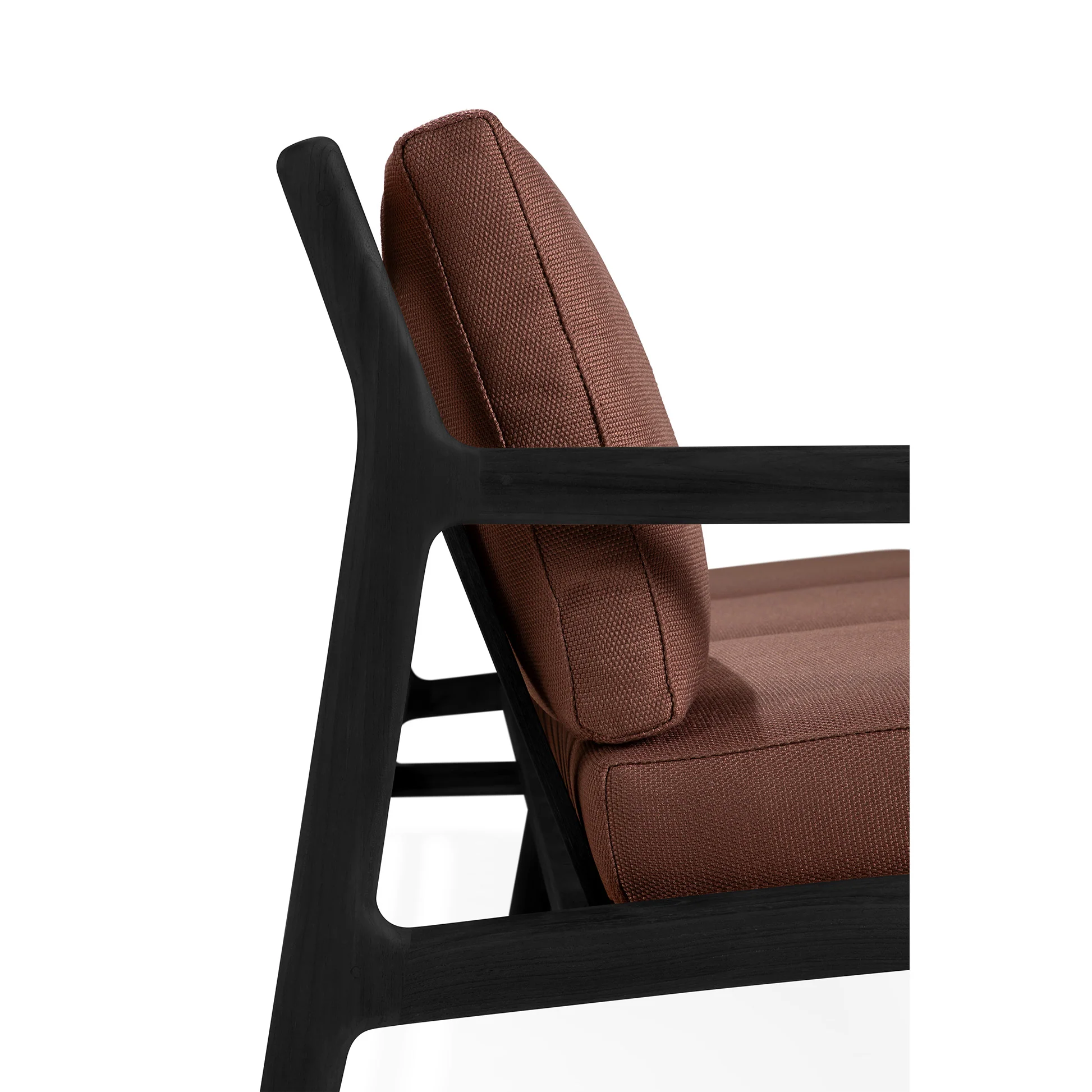 Jack Outdoor 3 Seater Sofa - Black Teak, Burgundy - Image 4