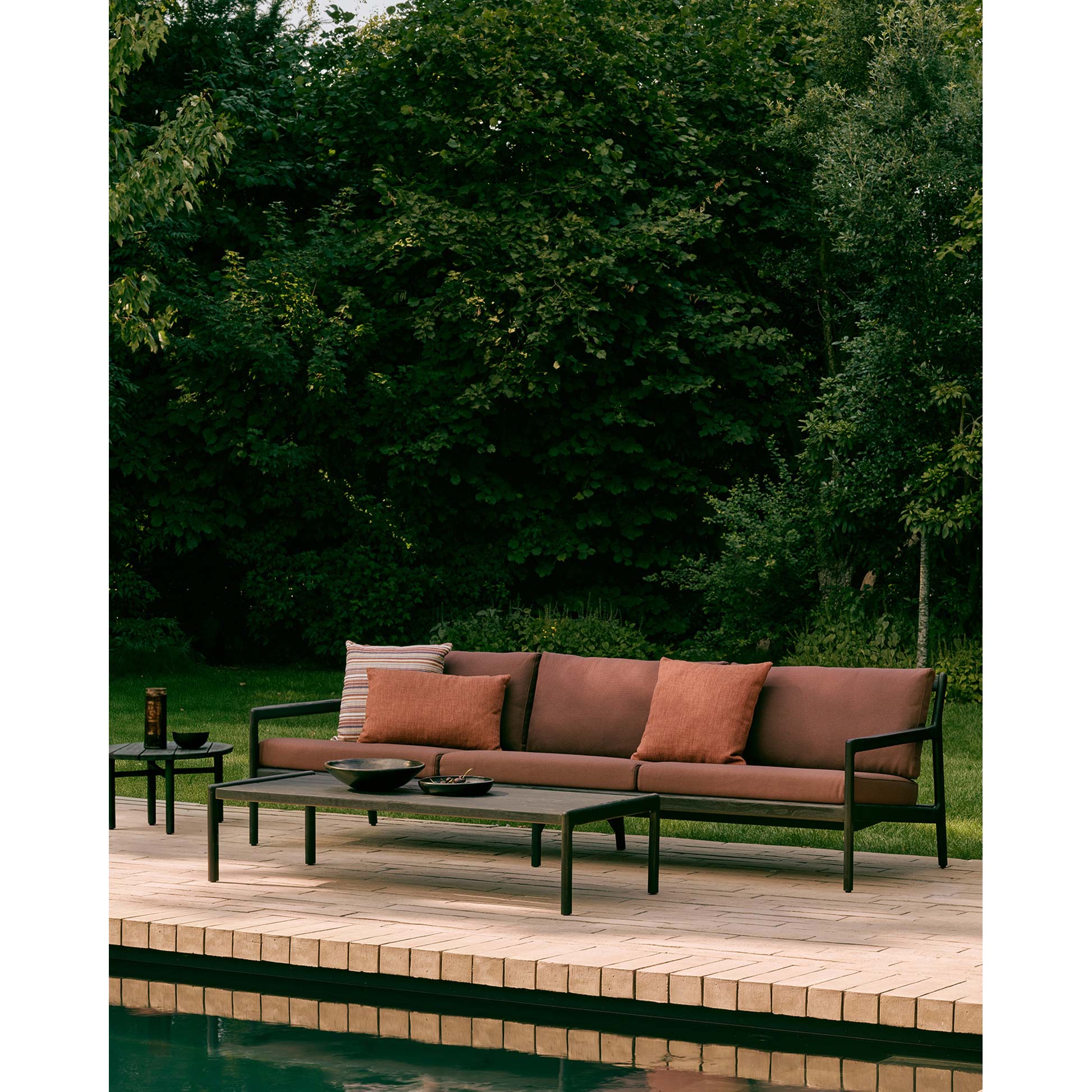 Jack Outdoor 3 Seater Sofa - Teak, Green - Image 6