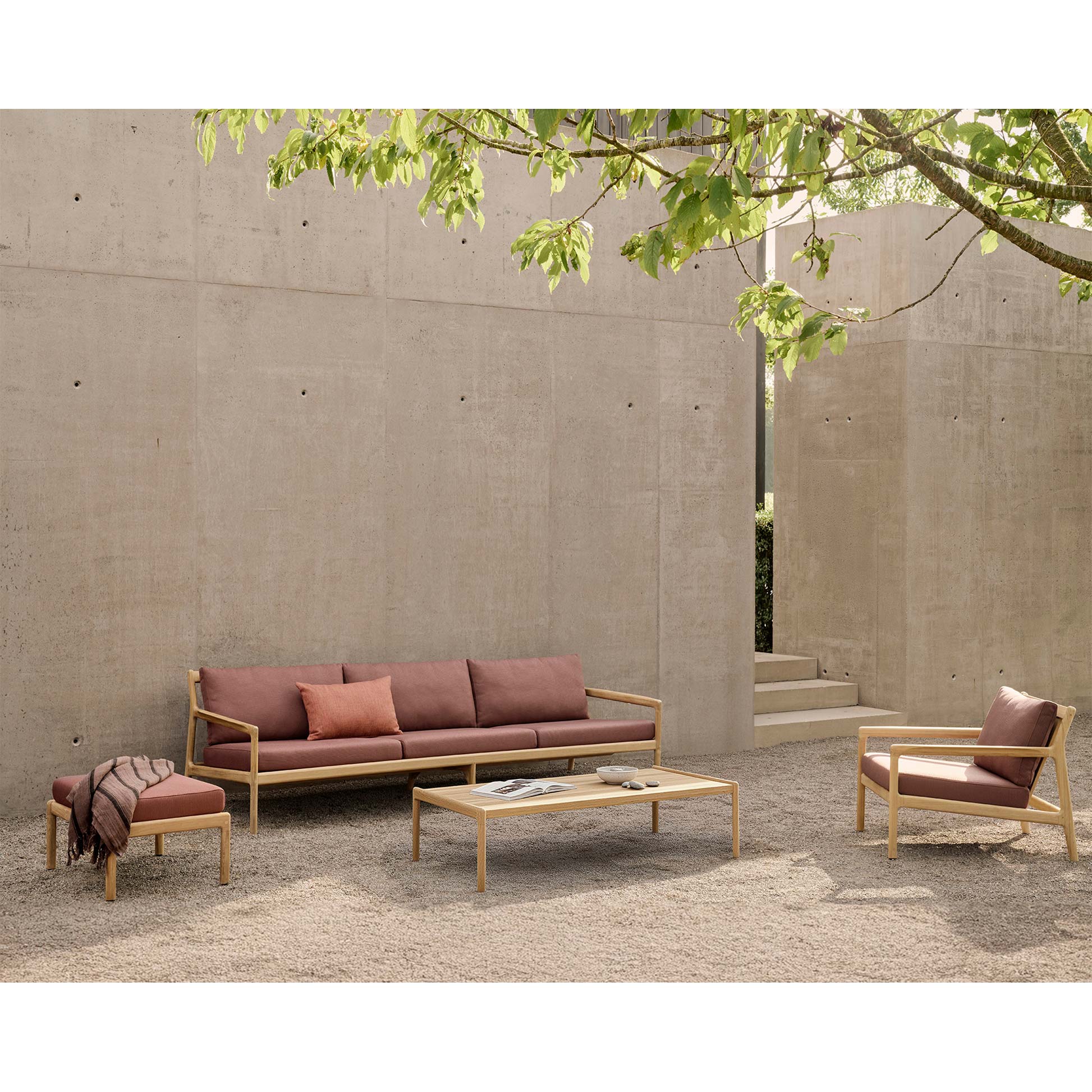 Jack Outdoor 2 Seater Sofa - Black Teak, Green - Image 6
