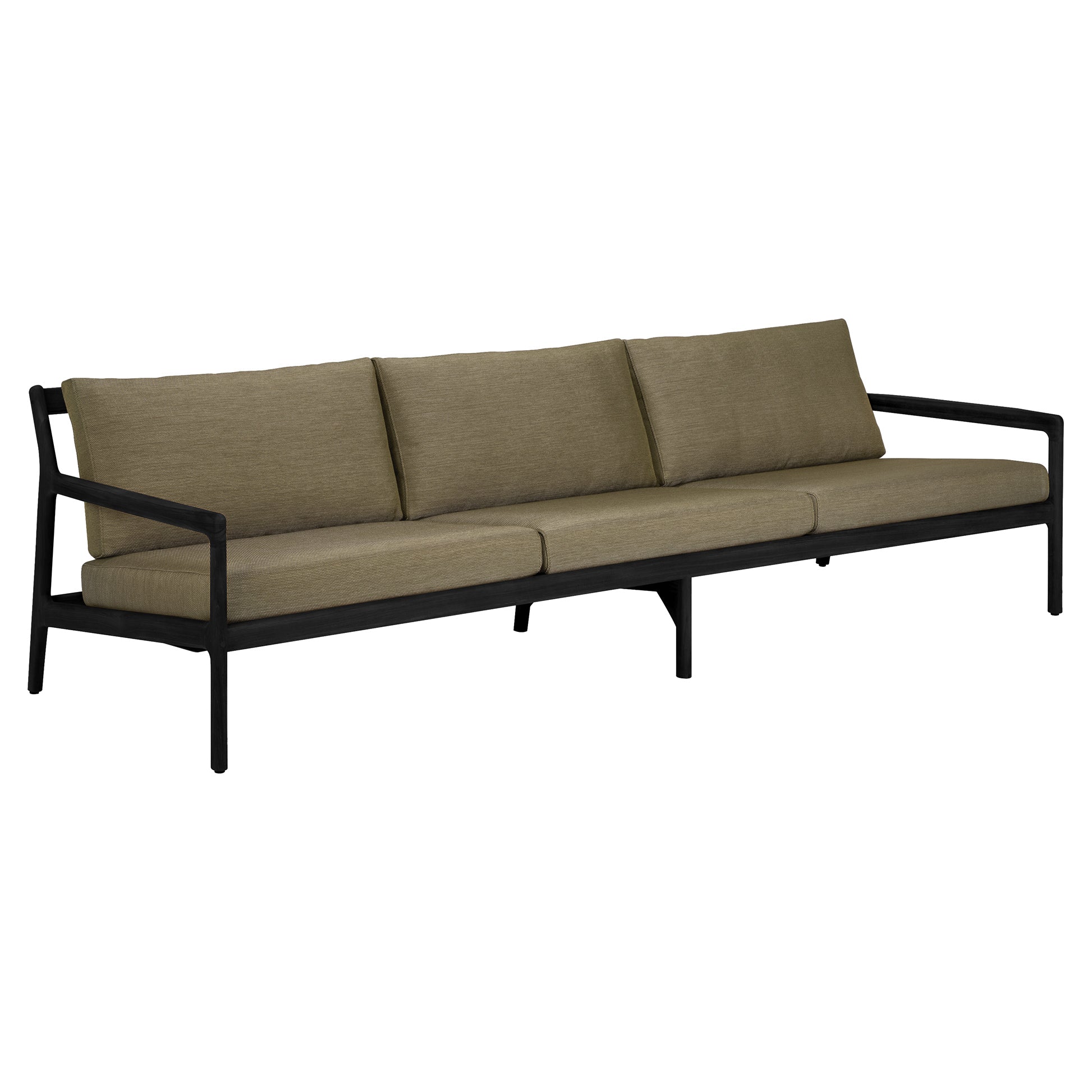 Jack Outdoor 3 Seater Sofa - Black Teak, Green