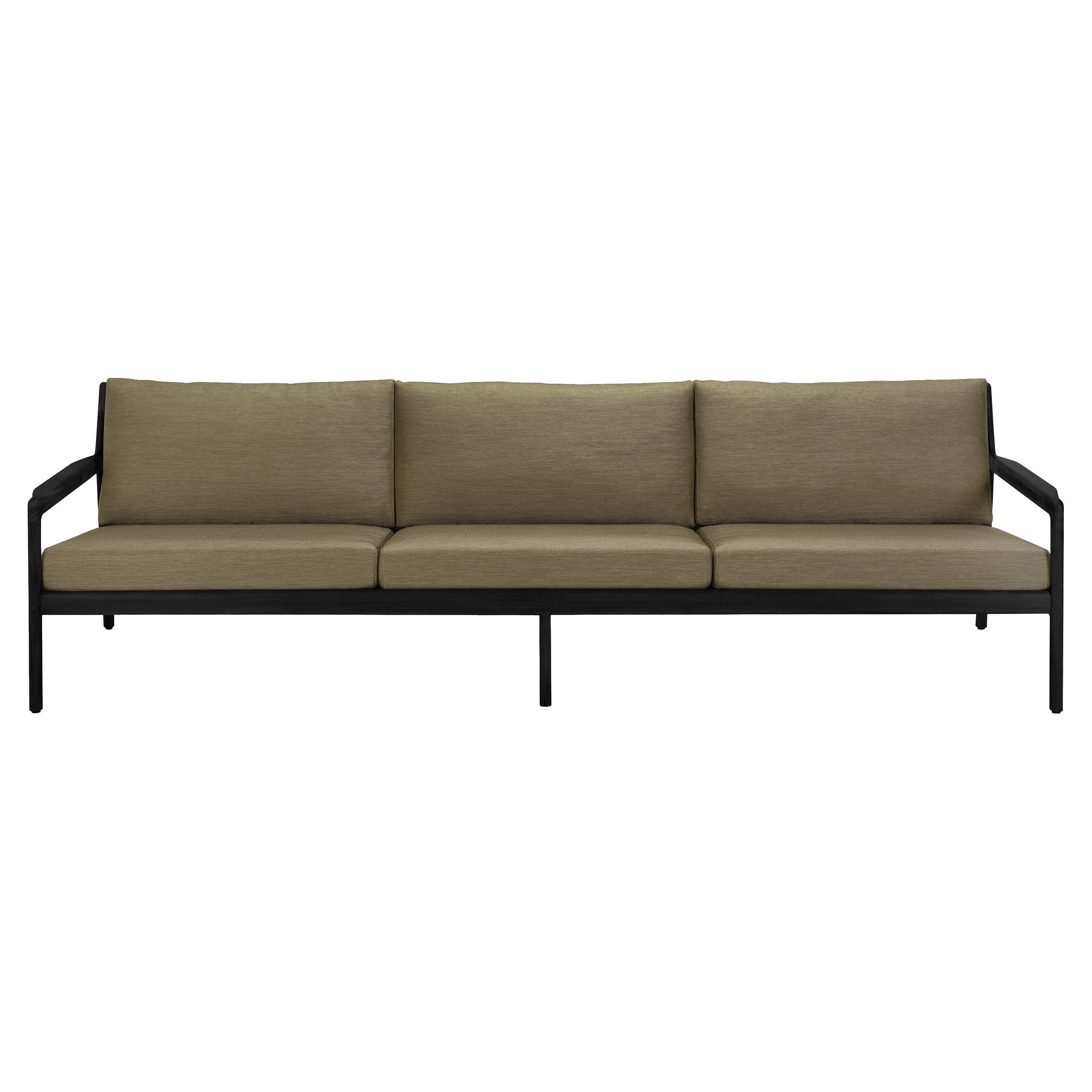 Jack Outdoor 3 Seater Sofa - Black Teak, Green - Image 2