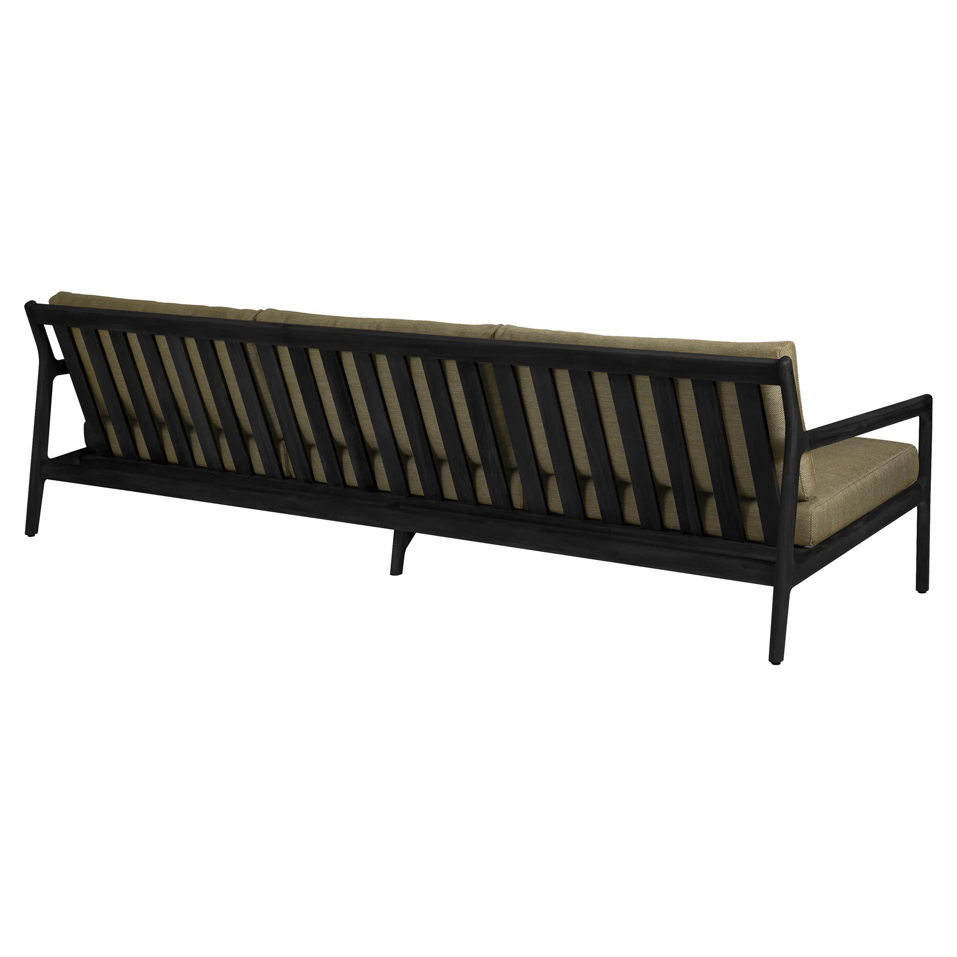 Jack Outdoor 3 Seater Sofa - Black Teak, Green - Image 3