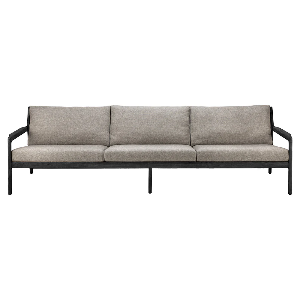 Jack Outdoor 3 Seater Sofa - Black Teak, Mocha - Image 2