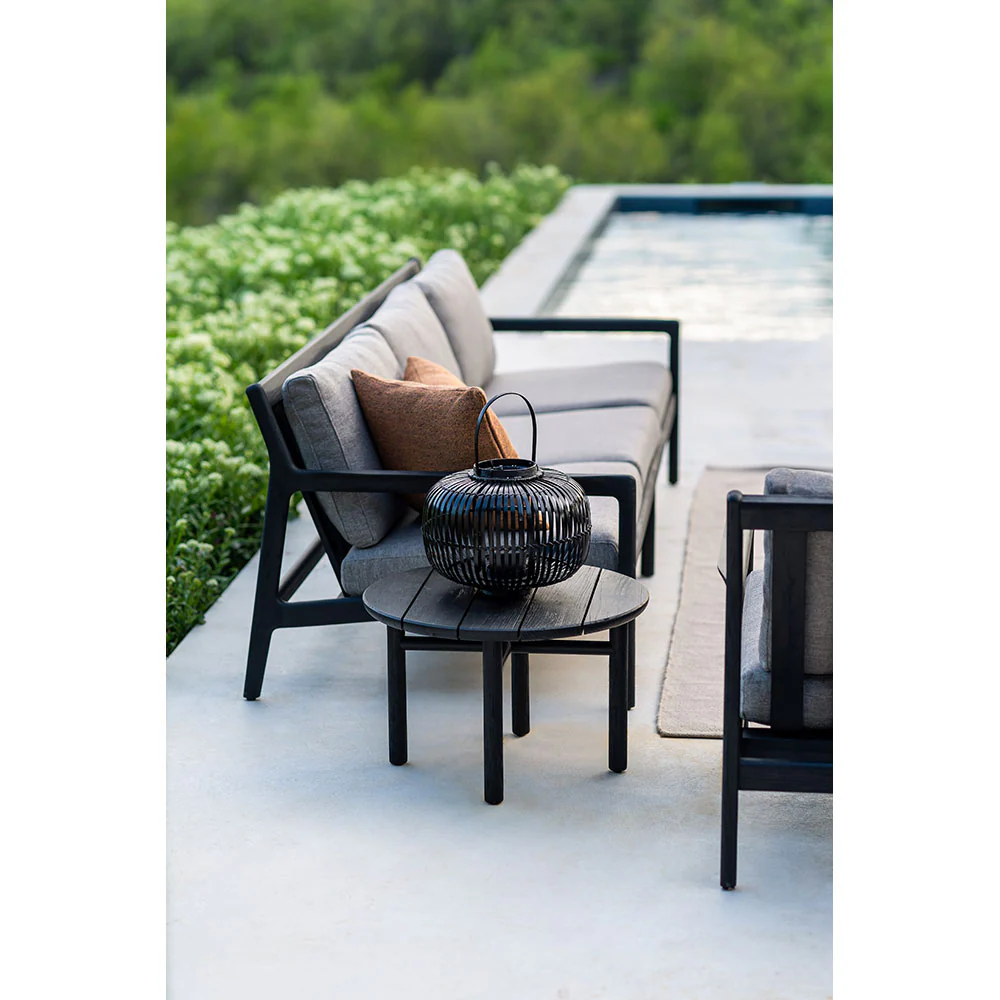 Jack Outdoor 3 Seater Sofa - Black Teak, Mocha - Image 5