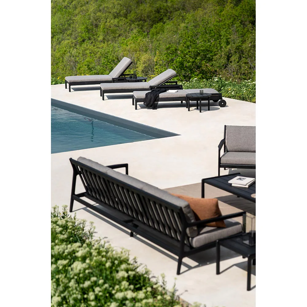 Jack Outdoor 3 Seater Sofa - Black Teak, Mocha - Image 6