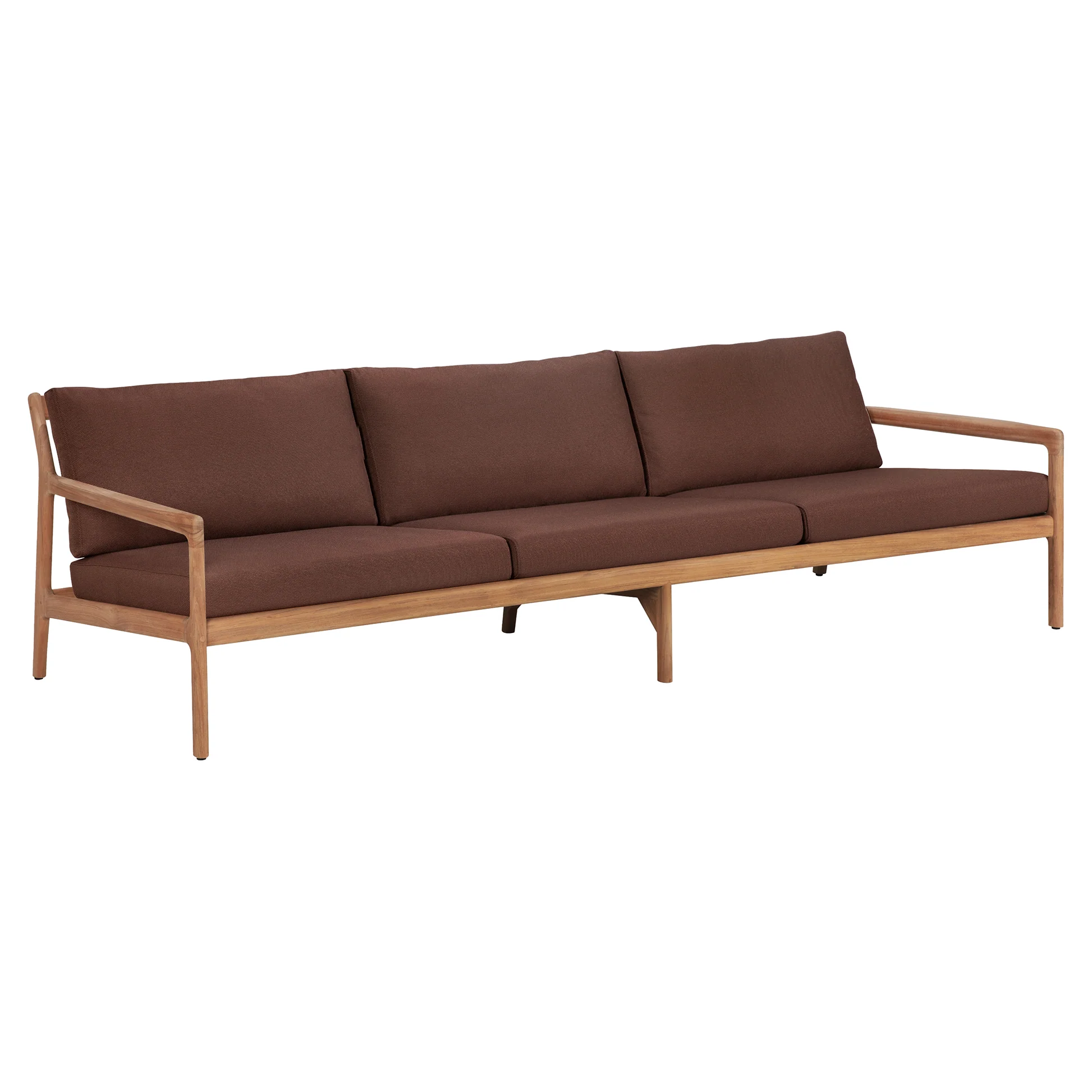 Jack Outdoor 3 Seater Sofa - Teak, Burgundy
