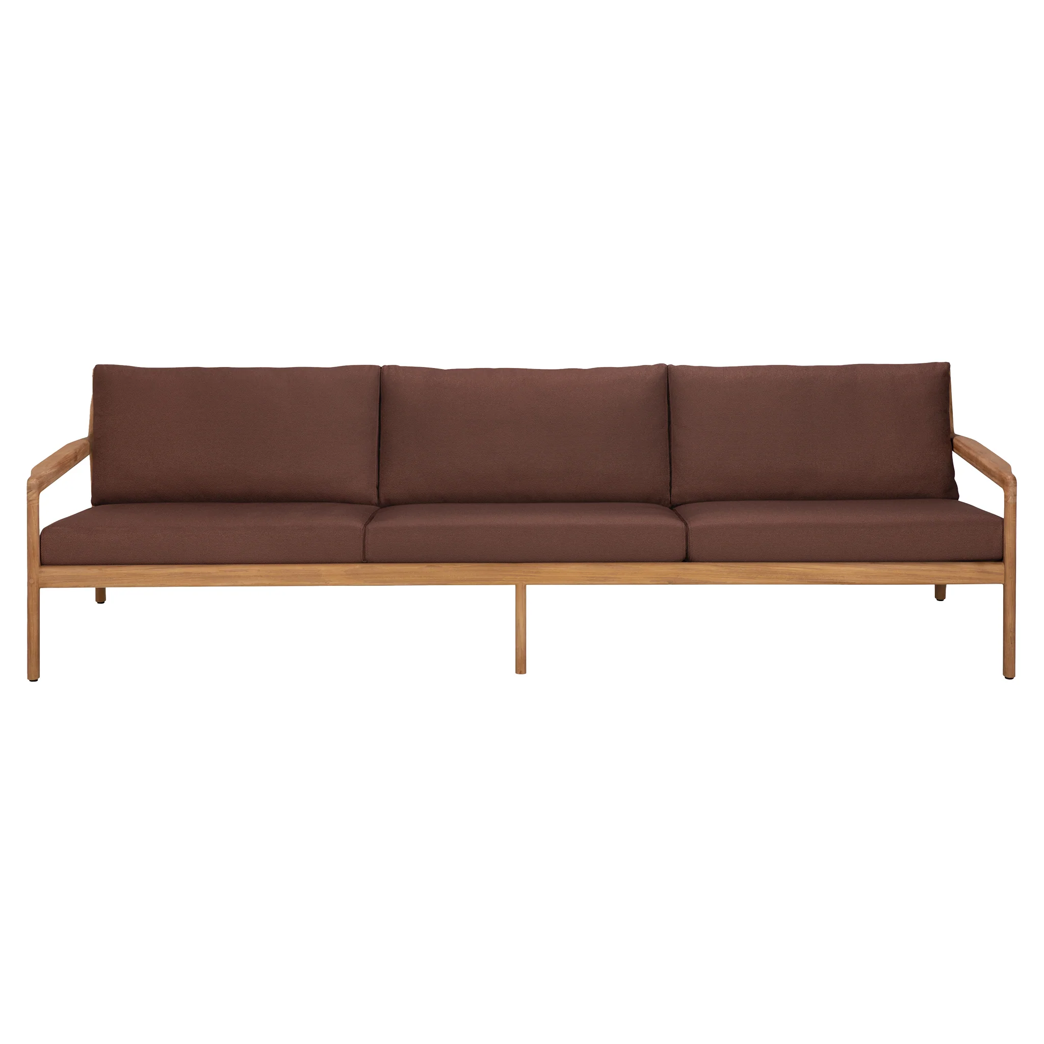 Jack Outdoor 3 Seater Sofa - Teak, Burgundy - Image 2