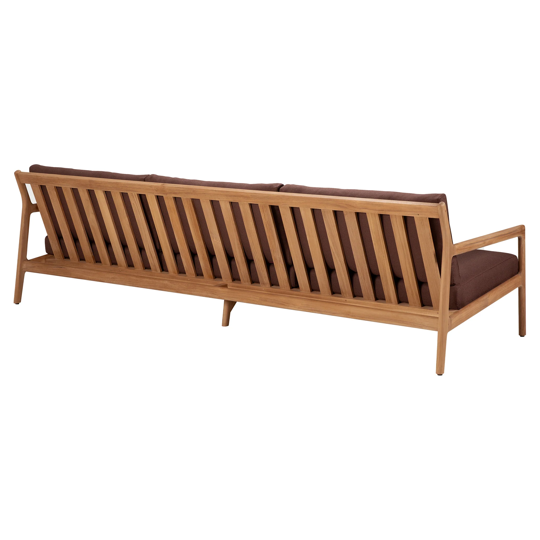 Jack Outdoor 3 Seater Sofa - Teak, Burgundy - Image 3