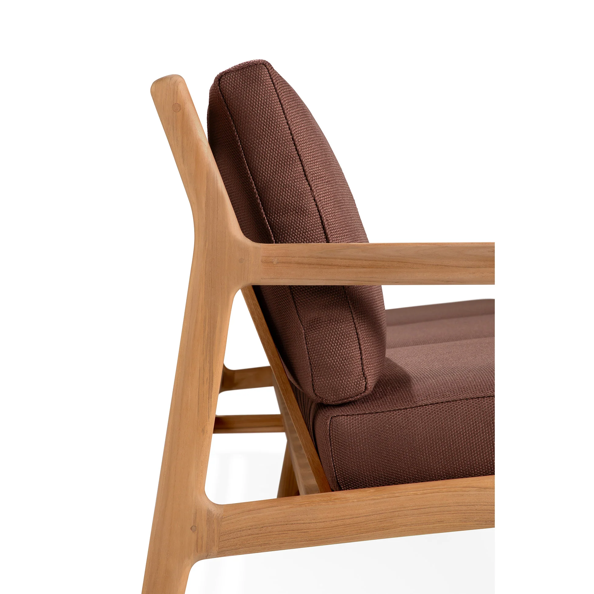 Jack Outdoor 3 Seater Sofa - Teak, Burgundy - Image 4