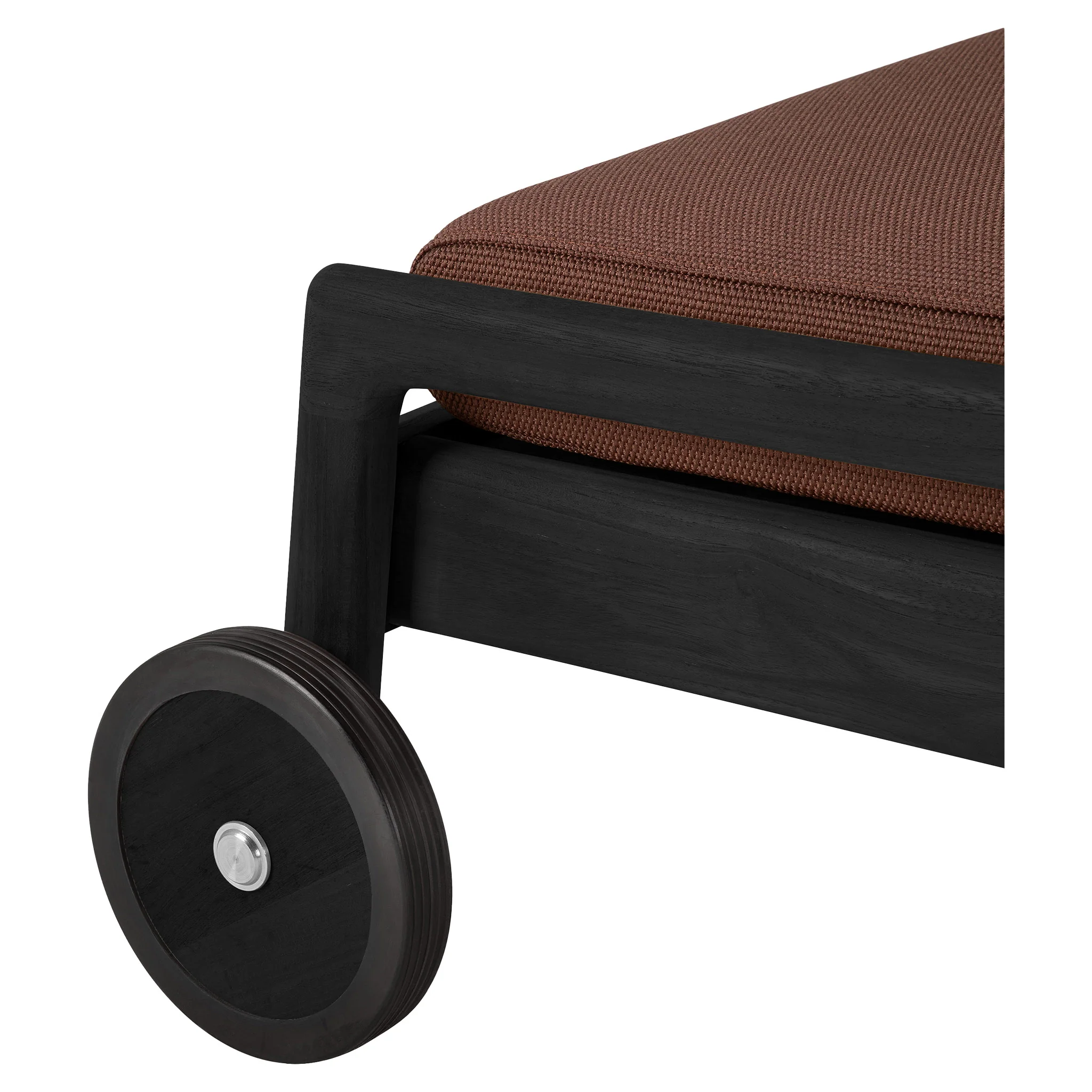 Jack Outdoor Adjustable Lounger - Black Teak, Burgundy - Image 5