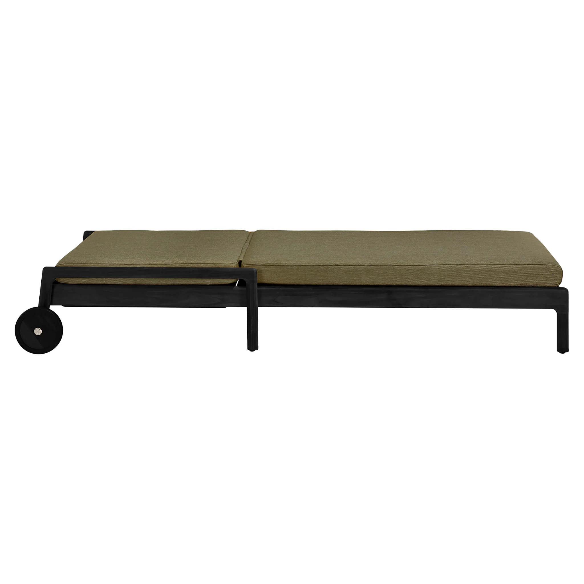 Jack Outdoor Adjustable Lounger - Black Teak, Green - Image 3
