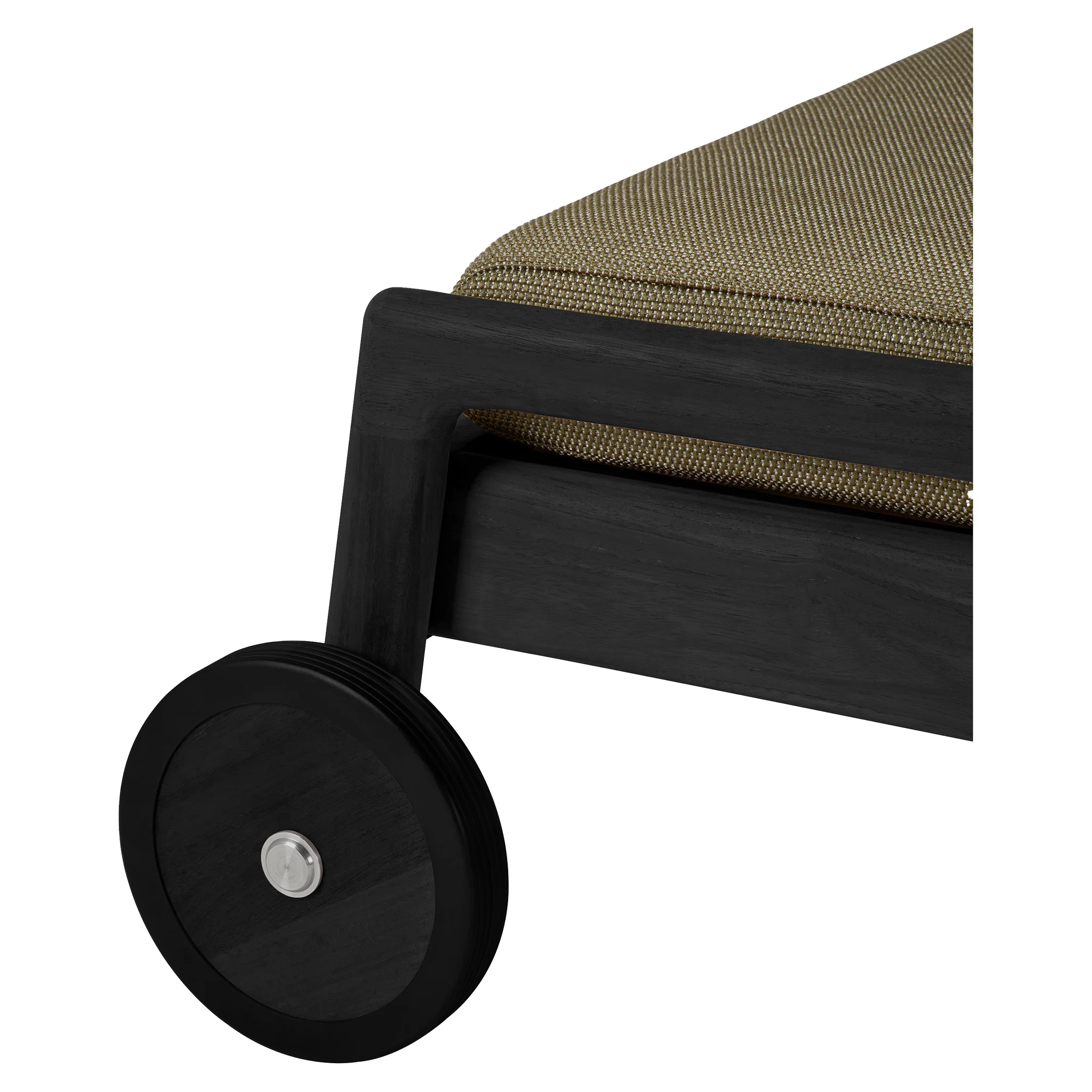 Jack Outdoor Adjustable Lounger - Black Teak, Green - Image 5