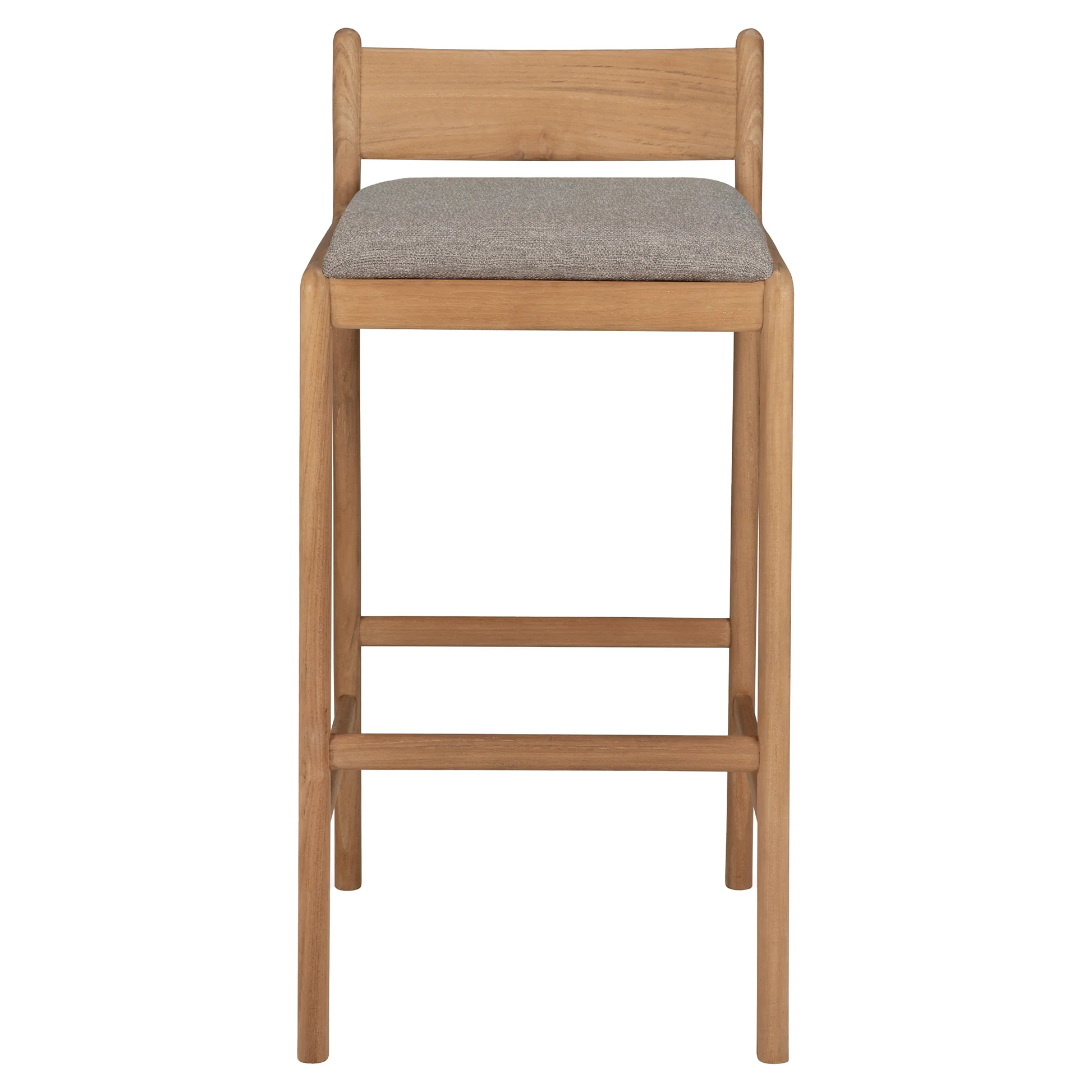 Jack Outdoor Bar Stool - Teak, Mocha Cushion - Image 3