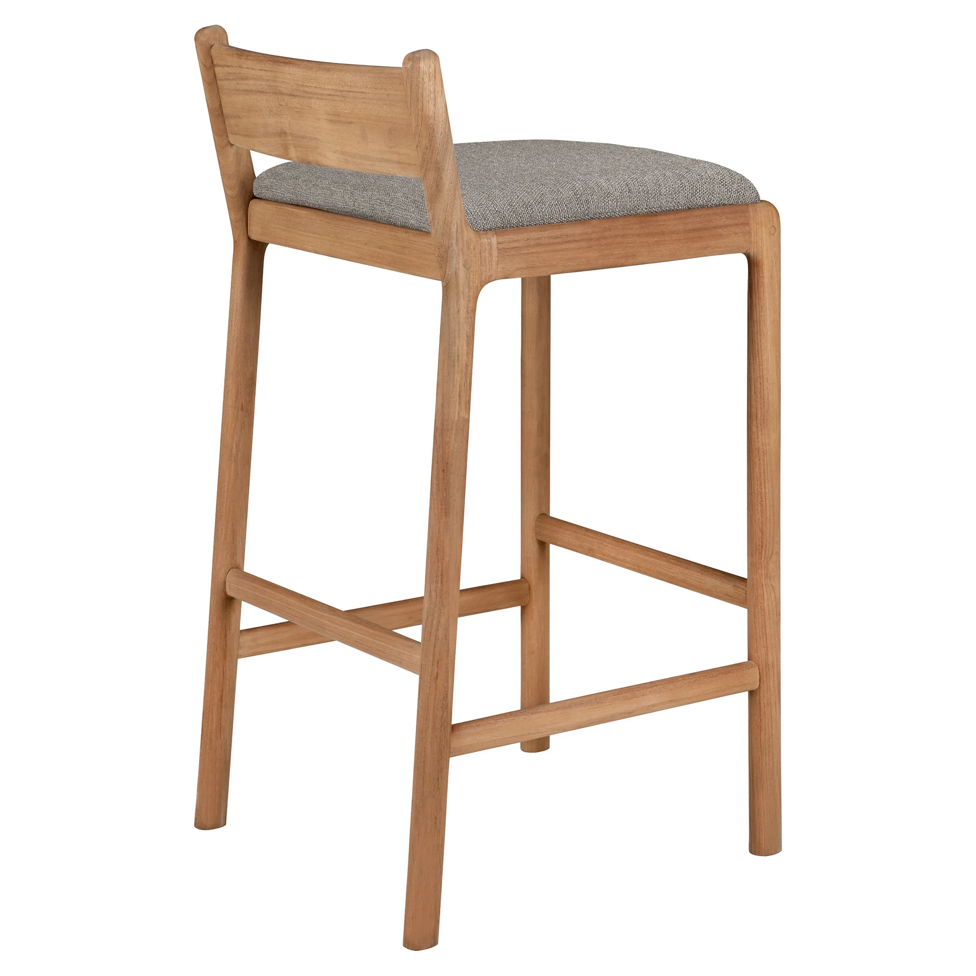 Jack Outdoor Bar Stool - Teak, Mocha Cushion - Image 4