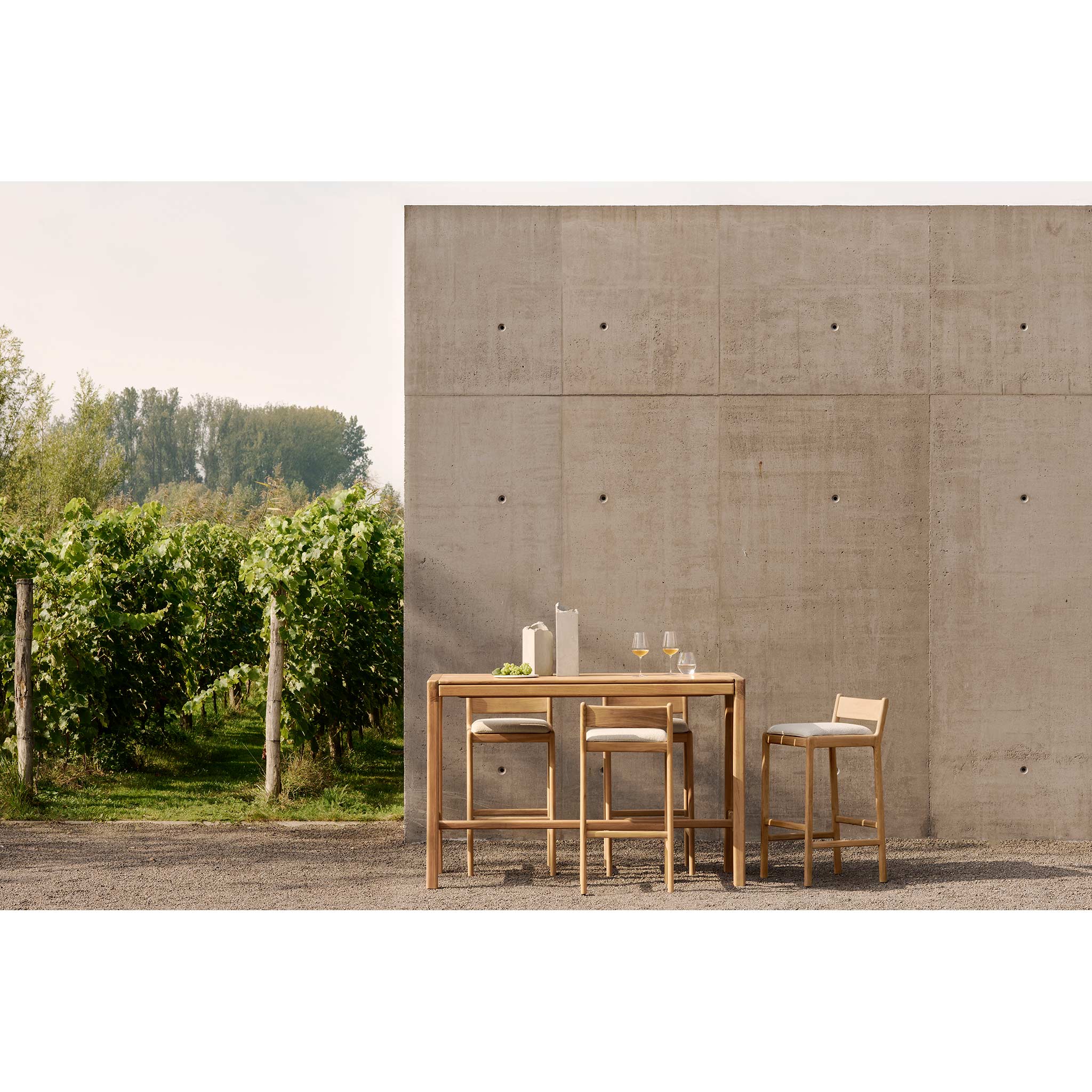 Jack Outdoor Bar Table - Teak - Image 5