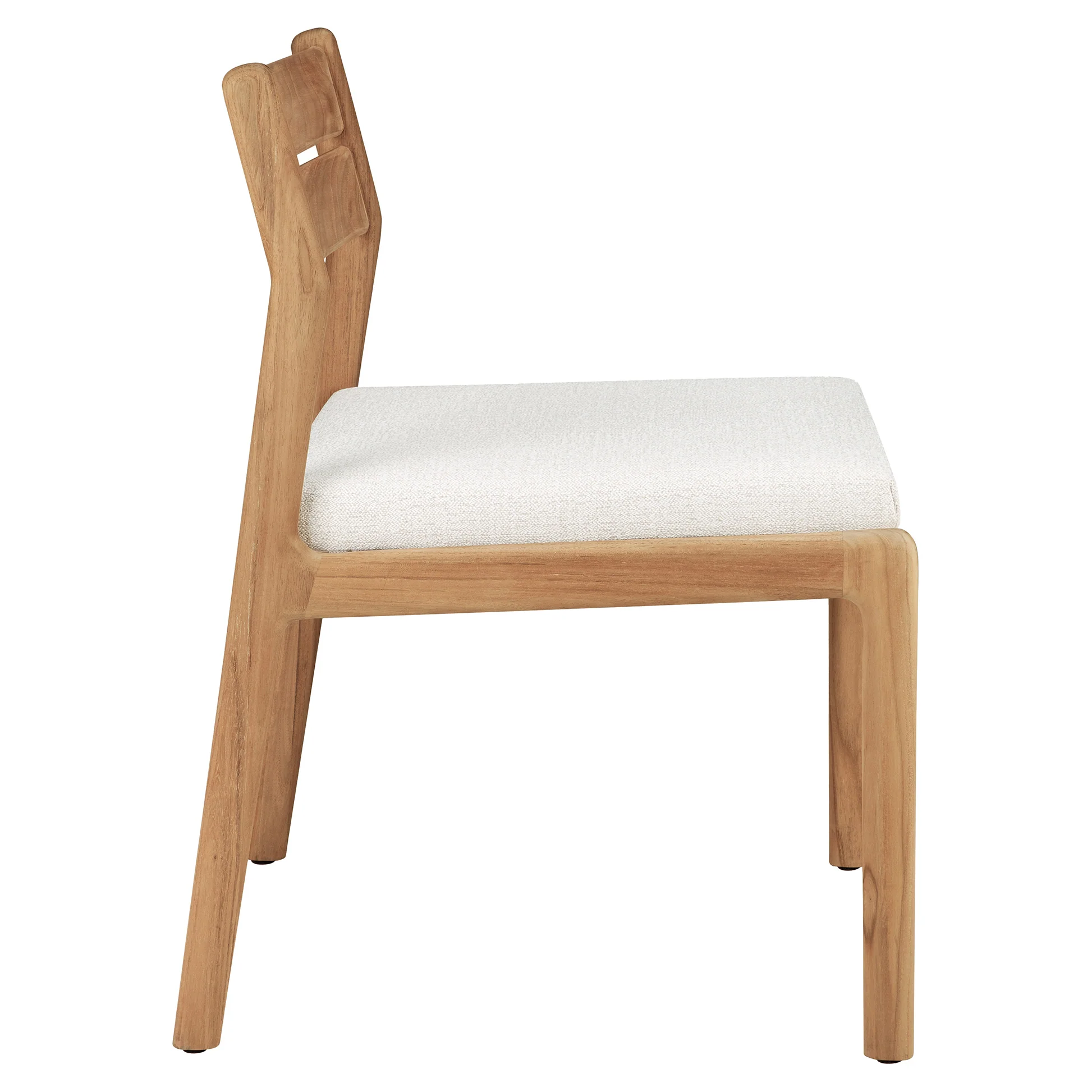 Jack Outdoor Dining Chair - Teak, Off White Cushion - Image 3
