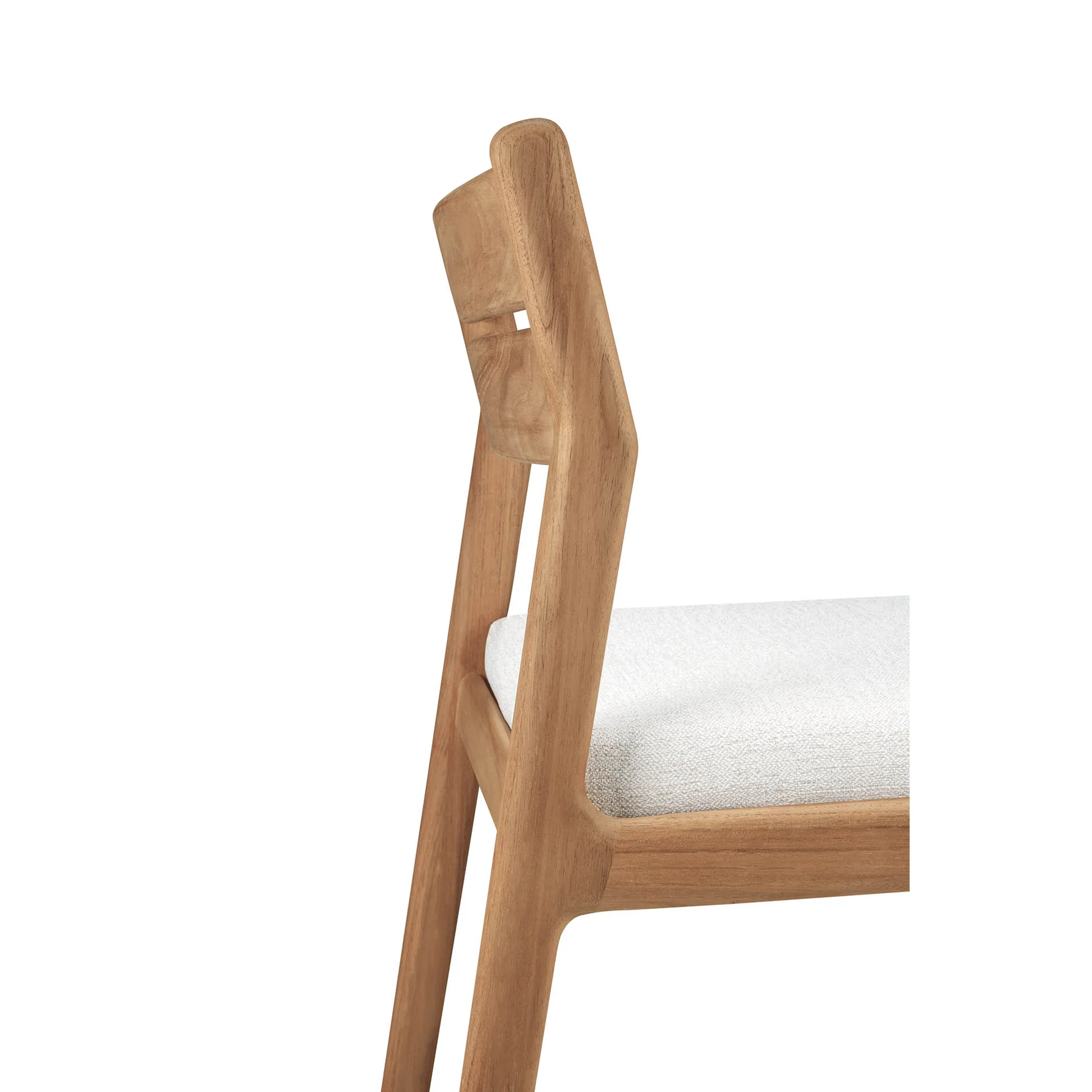 Jack Outdoor Dining Chair - Teak, Off White Cushion - Image 4