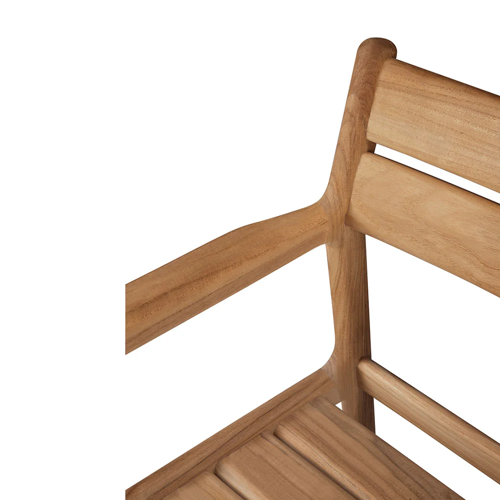 Jack Outdoor Dining Chair with Armrest - Teak - Image 4