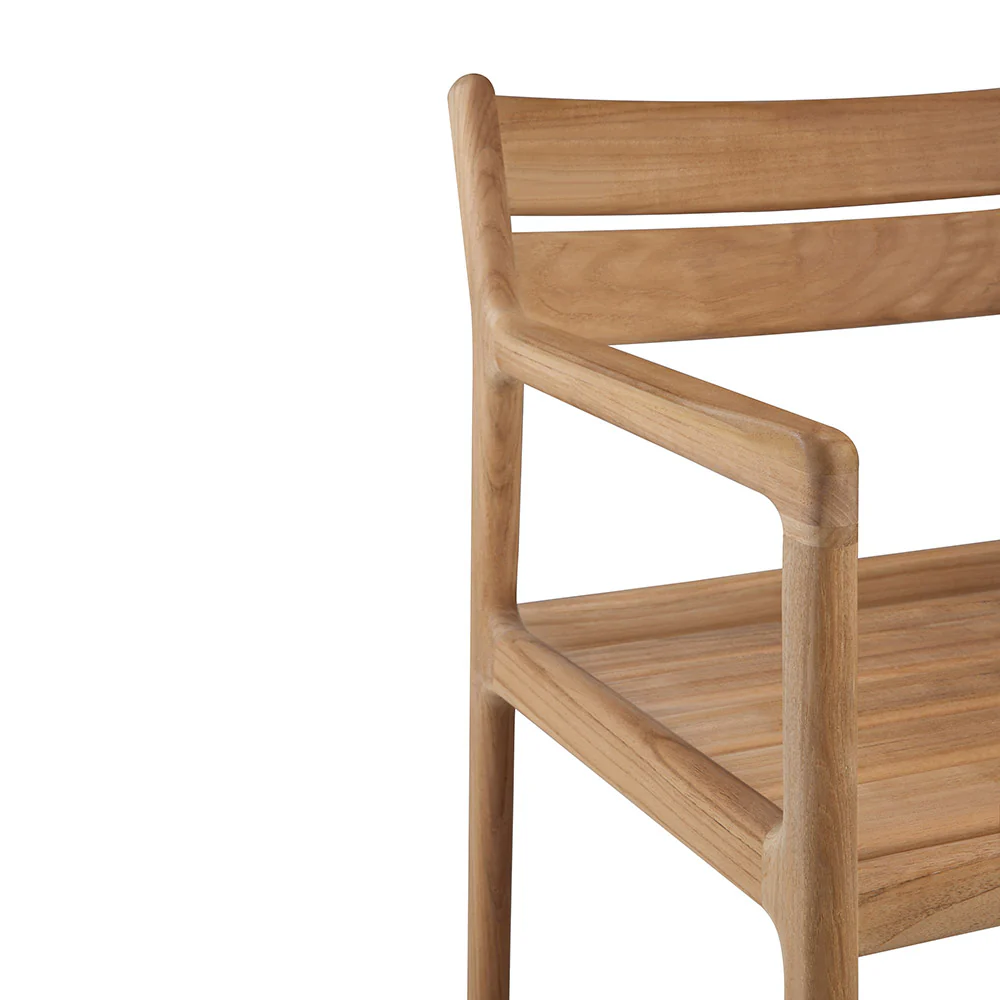 Jack Outdoor Dining Chair with Armrest - Teak - Image 5