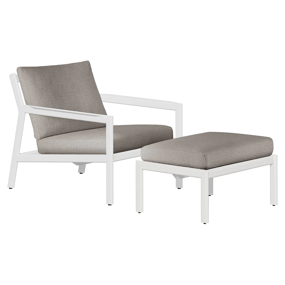 Jack Outdoor Footstool - Aluminum, Mocha - Image 4