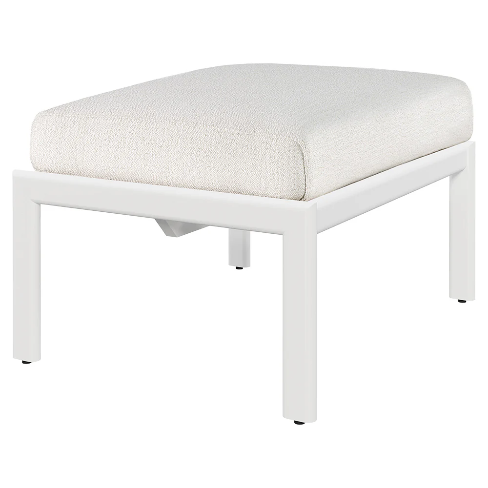 Jack Outdoor Footstool - Aluminum, Off White - Image 2