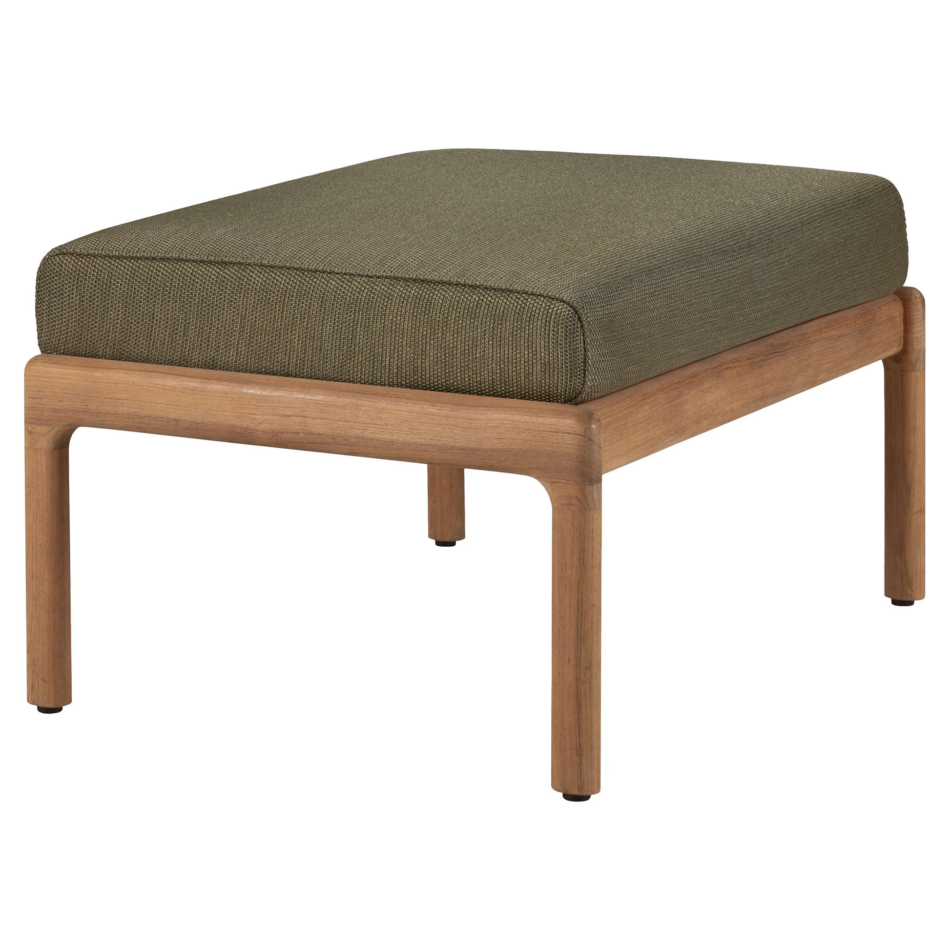 Jack Outdoor Footstool - Teak, Green - Image 2