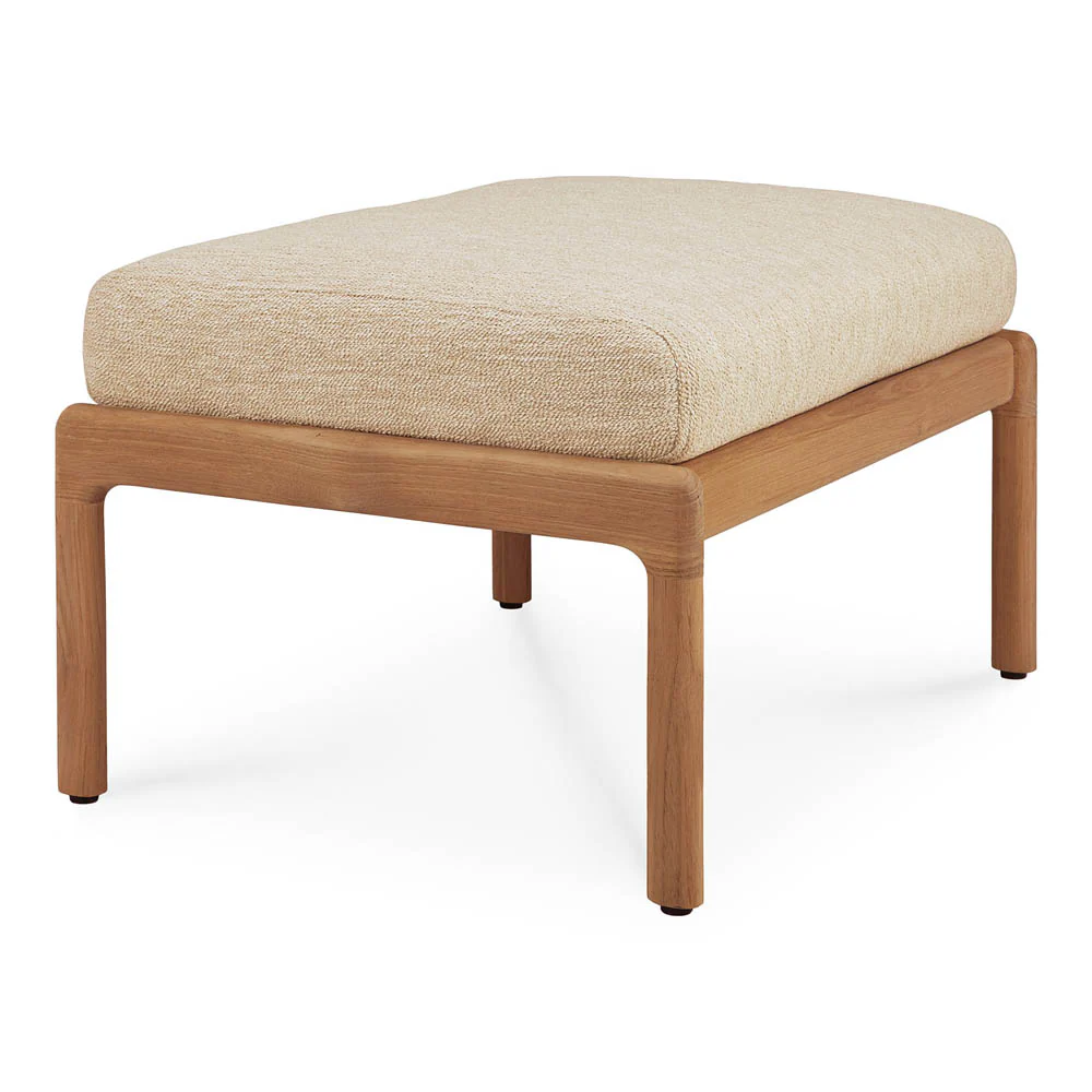 Jack Outdoor Footstool - Teak, Natural - Image 2