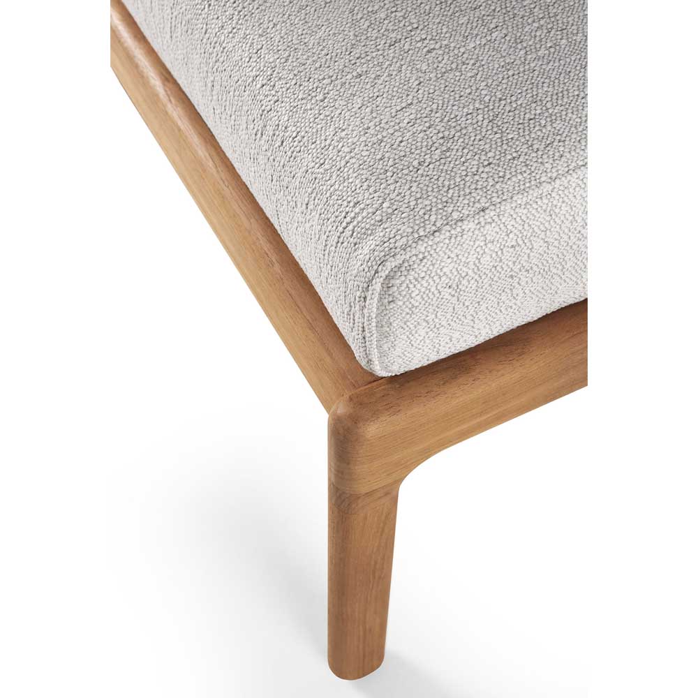 Jack Outdoor Footstool - Teak, Off White - Image 3